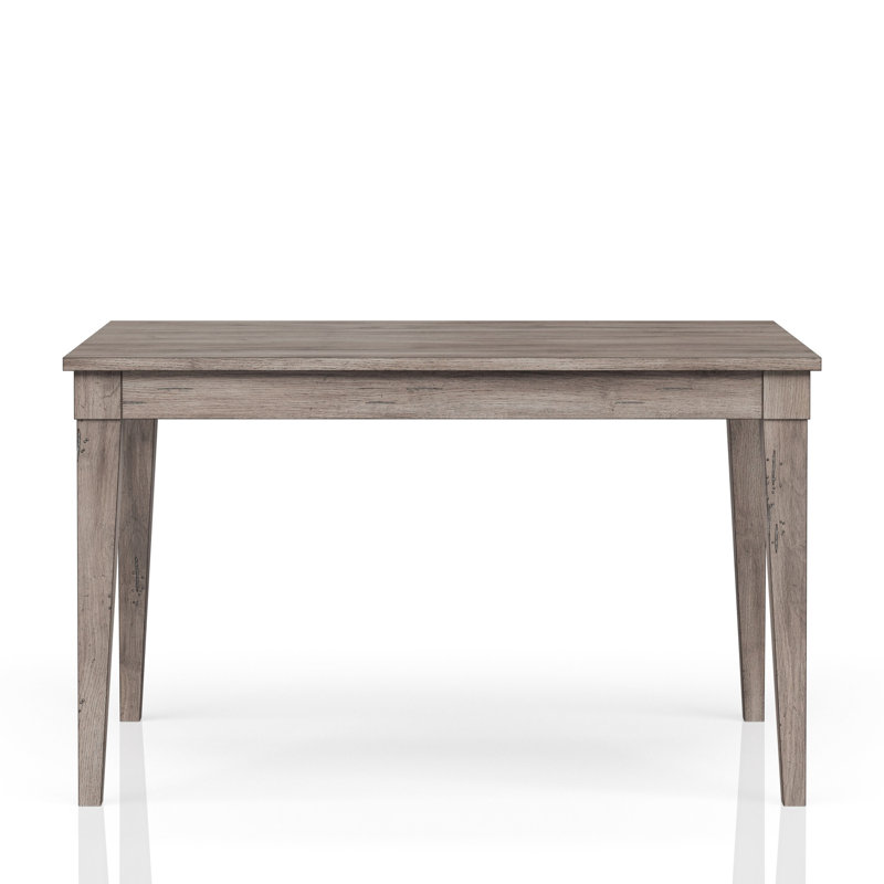 Table de salle à manger à hauteur de comptoir rustique grise, 60 po de long, 36 po de large, bois massif + 60 po de long intégré