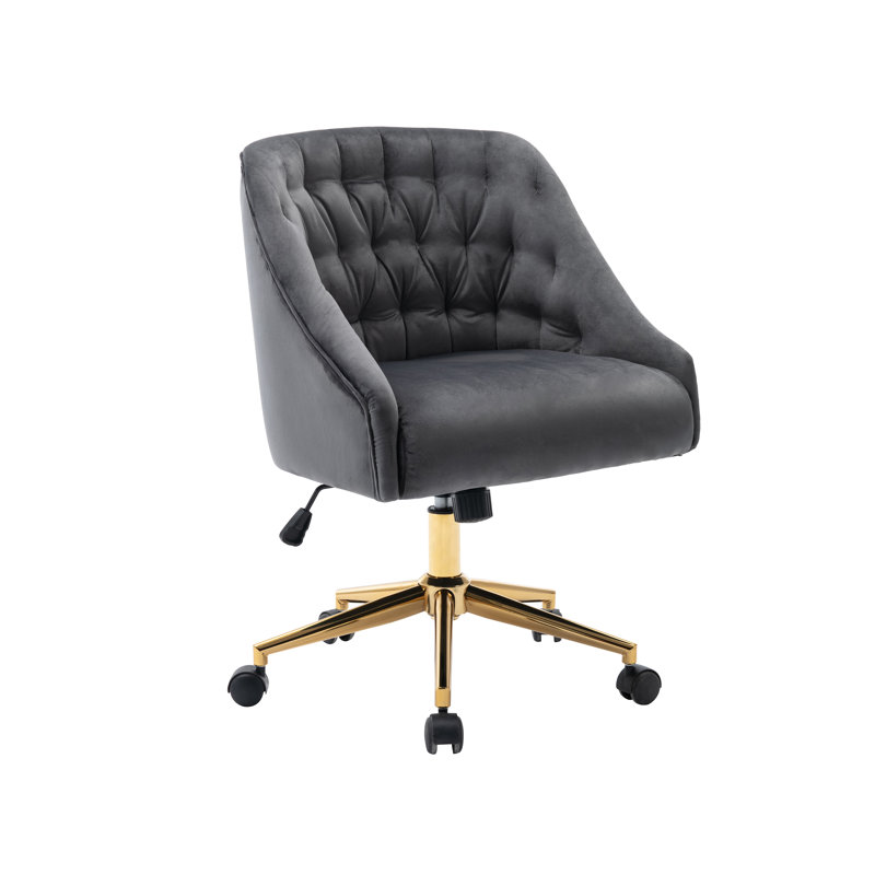 Batrice Velvet Task Chair, Gray