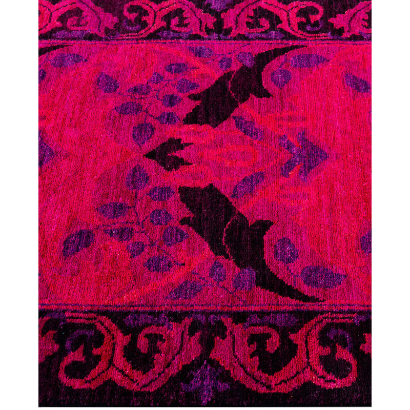 Overdyed One-of-a-Kind 2' 7" X 6' 2" Hand Knotted Area Rug