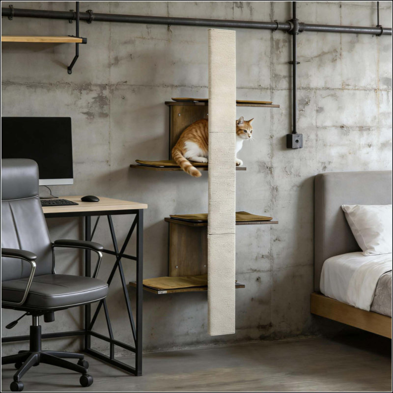 4-Layer Wall-Mounted Cat Tree Cat Wall Shelves for Climbing & Lounging