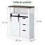 Farmhouse Freestanding Storage Cabinet with Sliding Barn Door and 3 Drawers in White for Bathrooms and Entryways