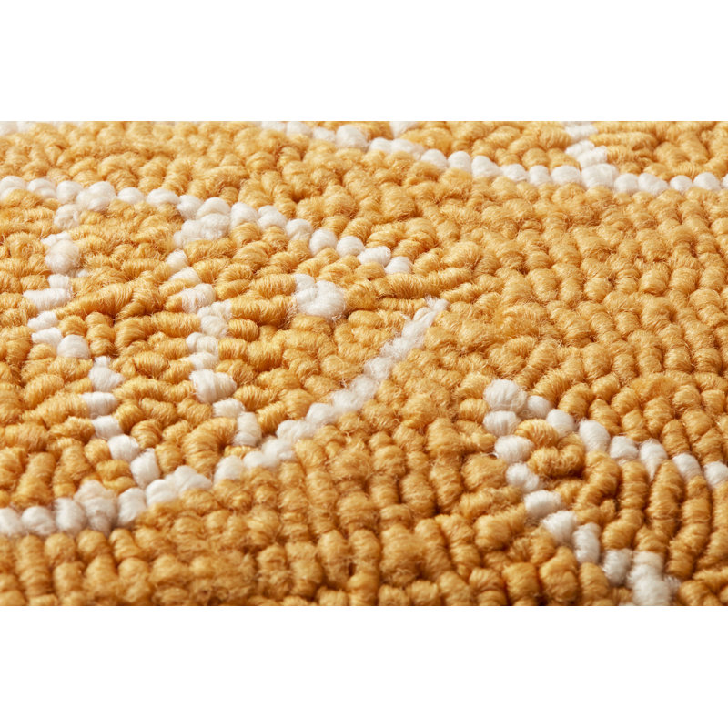 Yellow Embroidered Fish Pattern Outdoor Lumbar Pillow