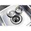 Évier utilitaire en acier inoxydable, autoportant, noir et argent, profondeur 40 po, largeur 24 po, hauteur 34 po, 42 lb, compartiment spacieux pour une utilisation courante, robinet escamotable, évier autoportant à grille inférieure