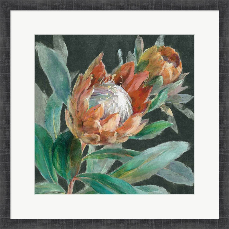 «Deep Tropical Protea Crop» par Danhui Nai, art mural encadré