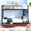 Sturdy Metal Bunk Bed with USB Charging and Safety Guardrail