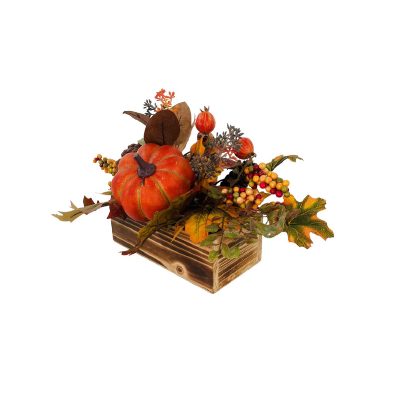 Pumpkin Centerpiece in Planter