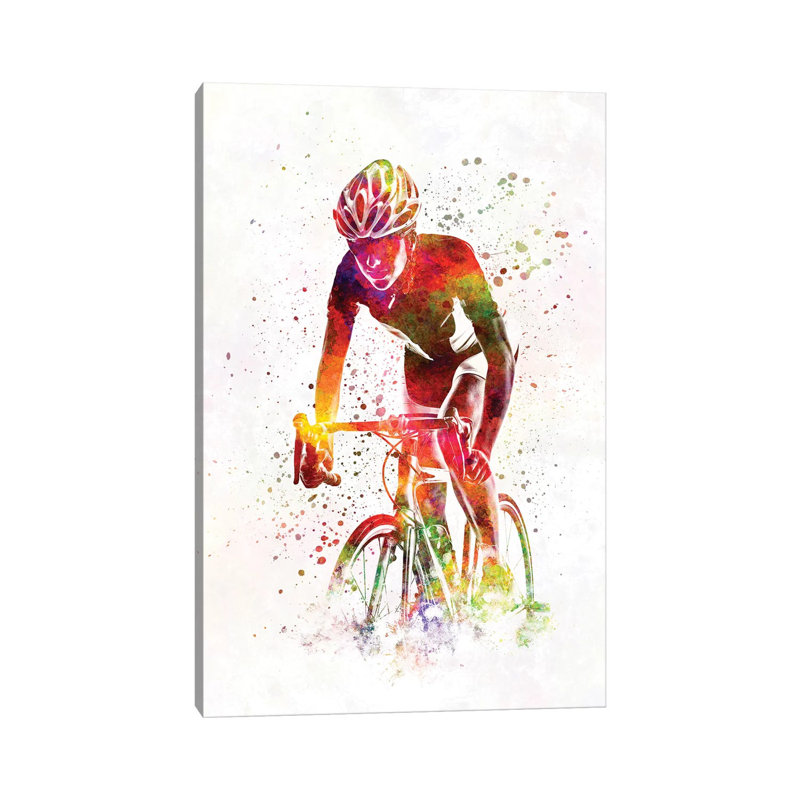 Woman Triathlon Cycling by Paul Rommer - Wrapped Canvas Painting, 66.04 cm H x 45.72 cm W