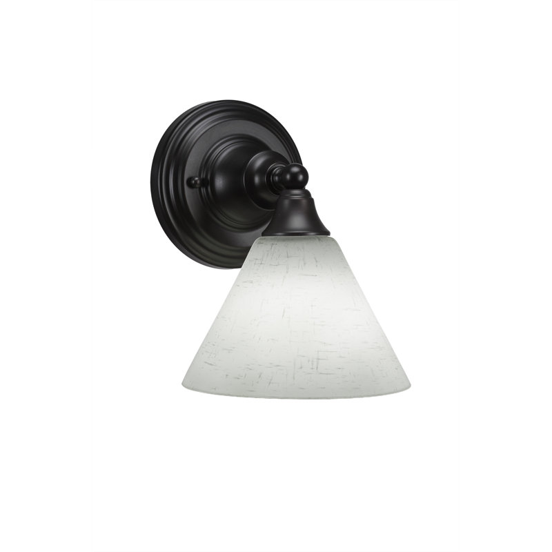 Wall Sconce Shown With 7" White Muslin Glass, Espresso