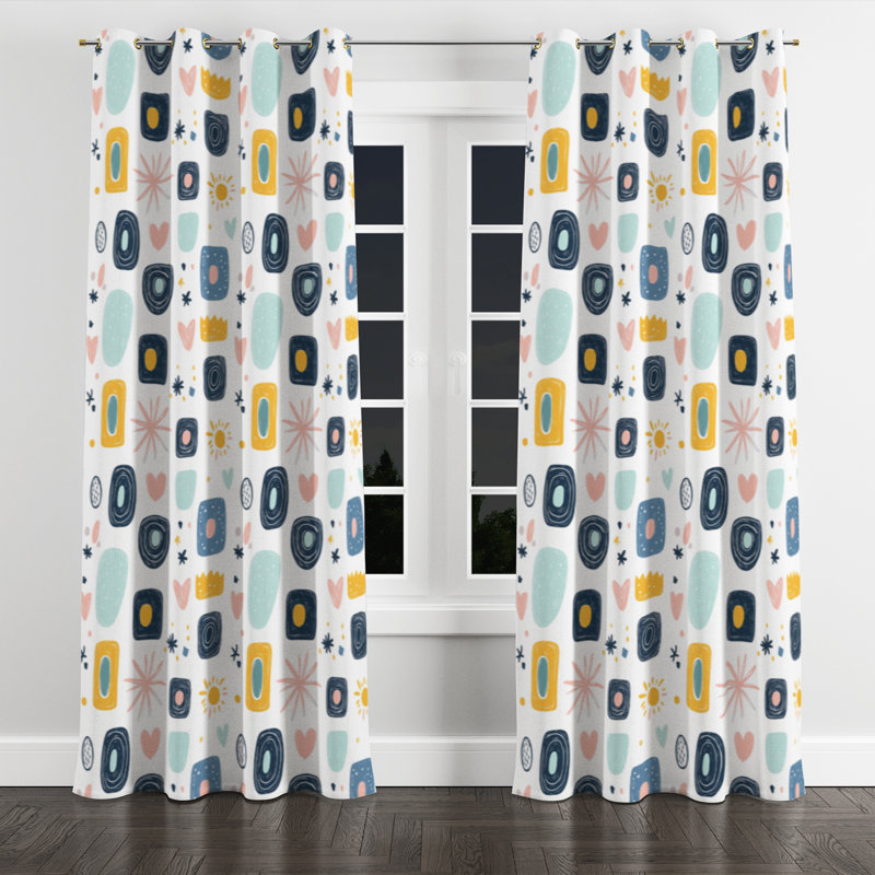 Rideaux de fenêtre Country Farmhouse - Rideau à oeillets Patchwork - 1 panneau, Œillets dorés, L 52 po x L 63 po