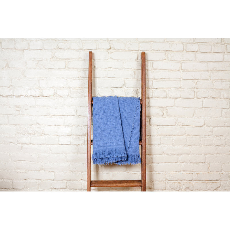 Knitted Throw Blanket, Infinity Blue