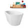 59" Streamline Soaking Glossy White Freestanding Tub and Tray With Internal Drain