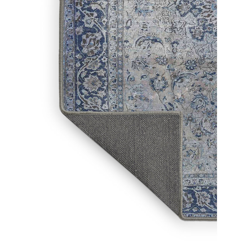 Tapis bleu/beige traditionnel Auburndale, Rectangle 2 pi x 4 pi