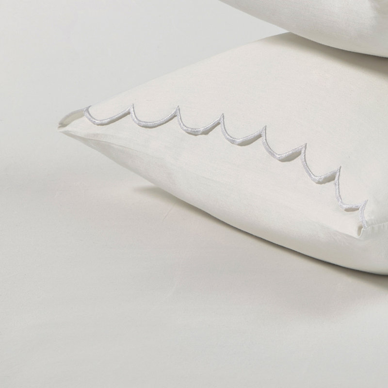Peri Home Scallop Sheet Set, Queen Sheet Set, White