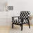 Black Circles Pattern - Velvet Upholstered Patterned Accent Arm Chair