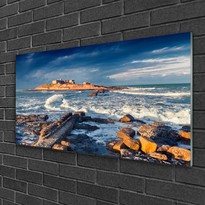 Landscape Sea Stones - Unframed Photograph on Glass