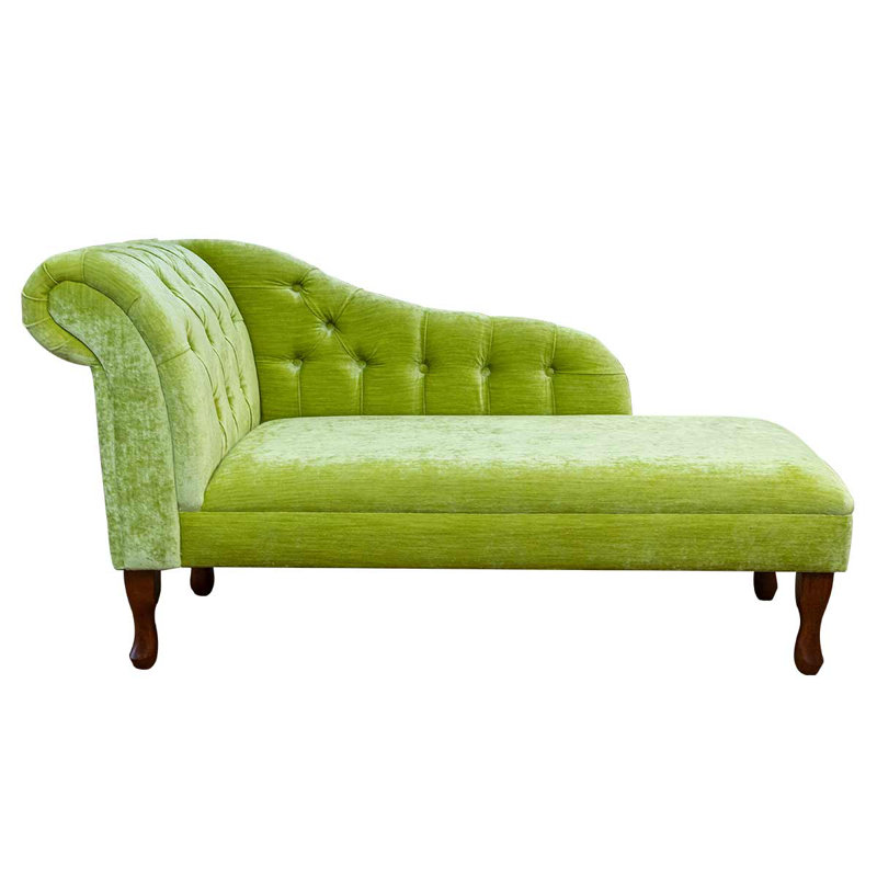 Upholstered Chaise Lounge, Mahogany