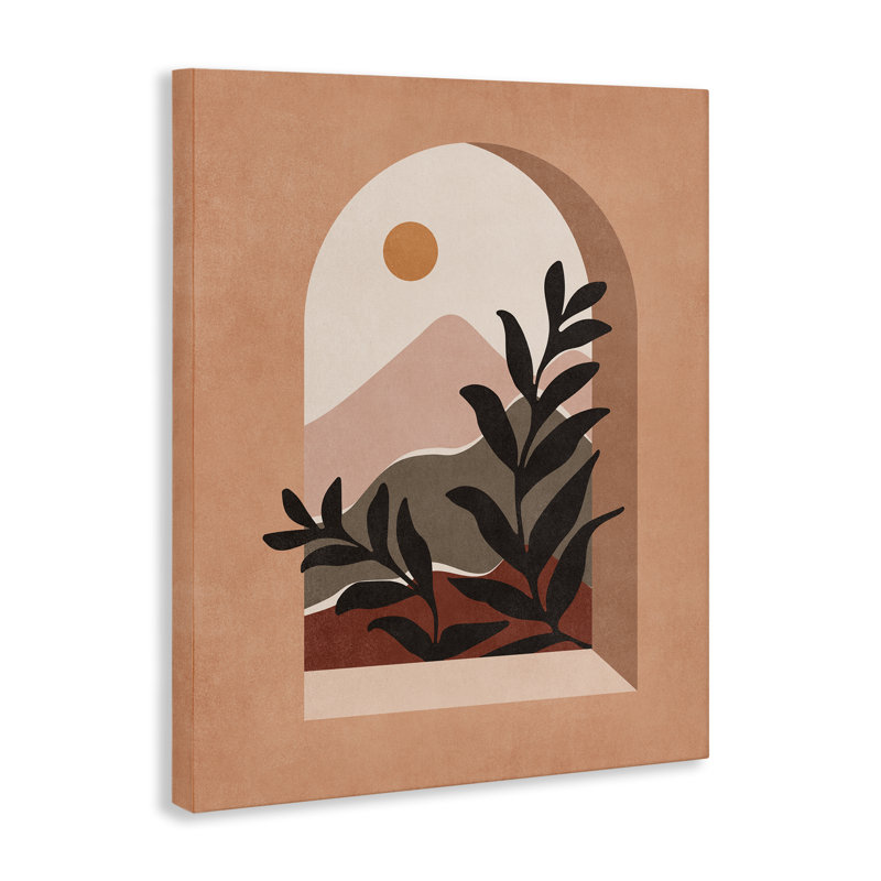 «Terracotta Boho Window», art mural par Nataly White, H 48 po x l 36 po