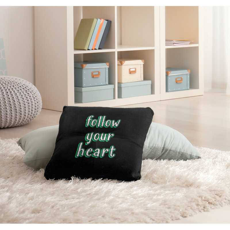 Coussin décoratif intérieur/extérieur de votre coeur, 18 po x 18 po, Vert