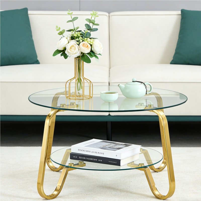 Table basse ronde Modern, Doré