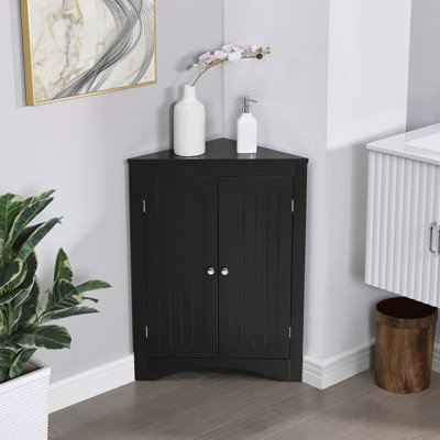 Armoire de buffet, armoire de coin, armoire de coin de plancher de salle de bain avec portes et tablettes, cuisine, salon, armoire de rangement autoportante pour salle de bain
