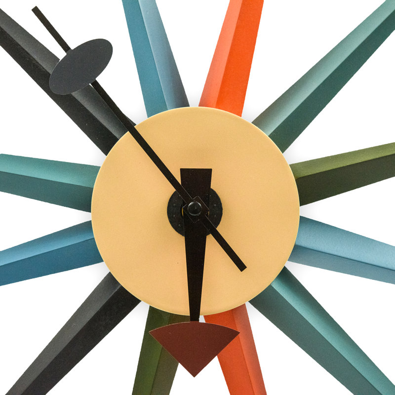 Hackett Wood Wall Clock, Blue/Green/Orange