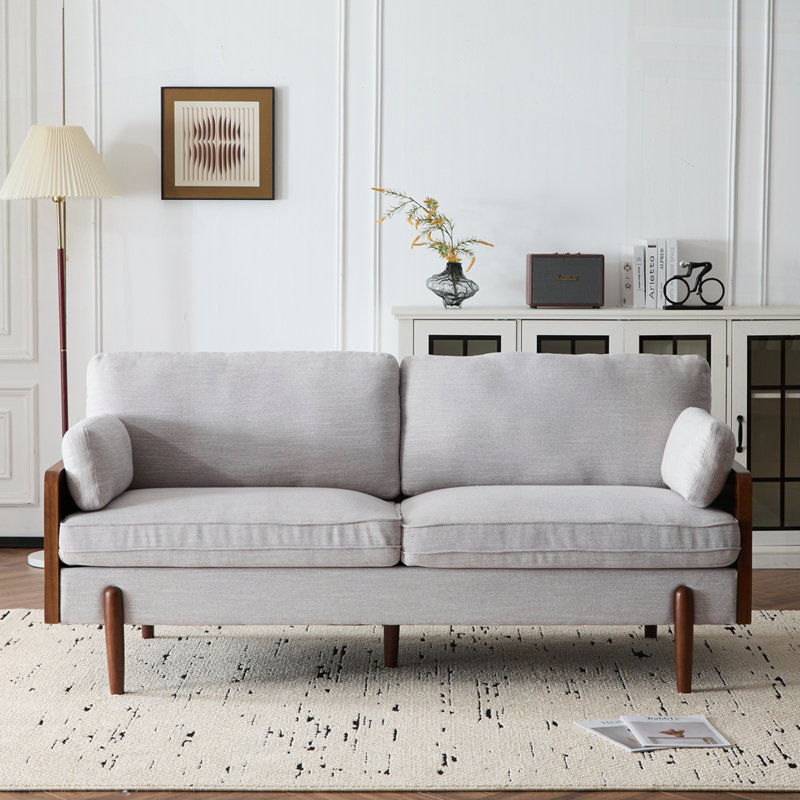 Canapé Mid-Century moderne, Gris clair