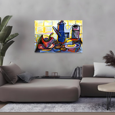 Vibrant Kitchen Still Life Abstract Bold Colorful Wall Art Print 1 Piece Wrapped Canvas Wall Art