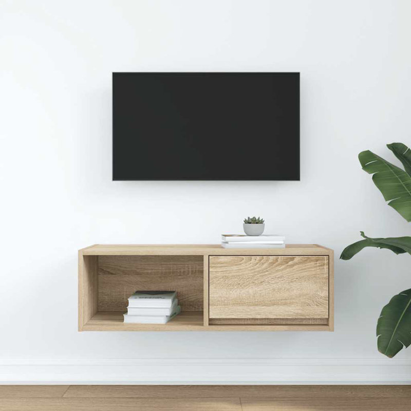 TV Cabinet 80X31x25.5 Cm Engineered Wood, Sonoma Oak, 80 cm