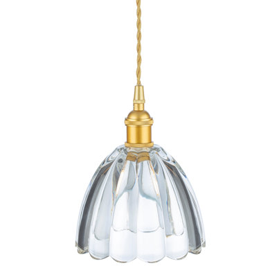 1 - Light Gold/Clear Dome Pendant