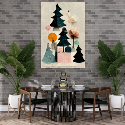 Mignon pin, composition abstraite de fleurs contemporaines, impression d'art mural
