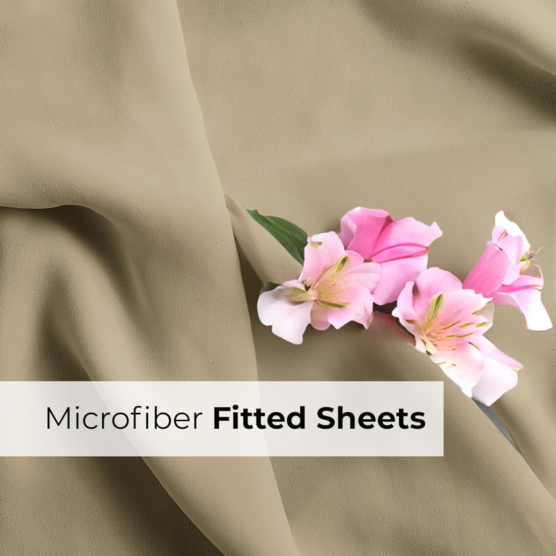 Cream Twin Microfiber Deep Pocket Fitted Sheet Set
