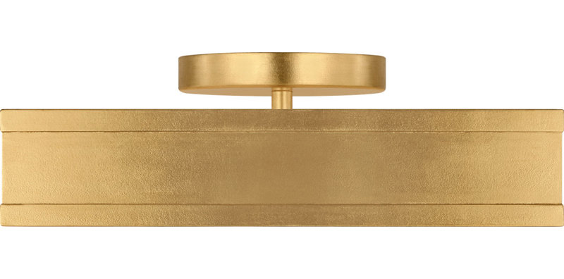 Dupont Square Semi Flush, Gild, 4" H x 12" W x 12" D