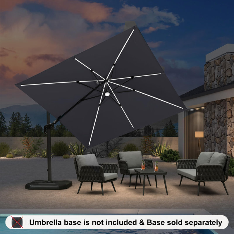 304cm Lighted Cantilever Parasol