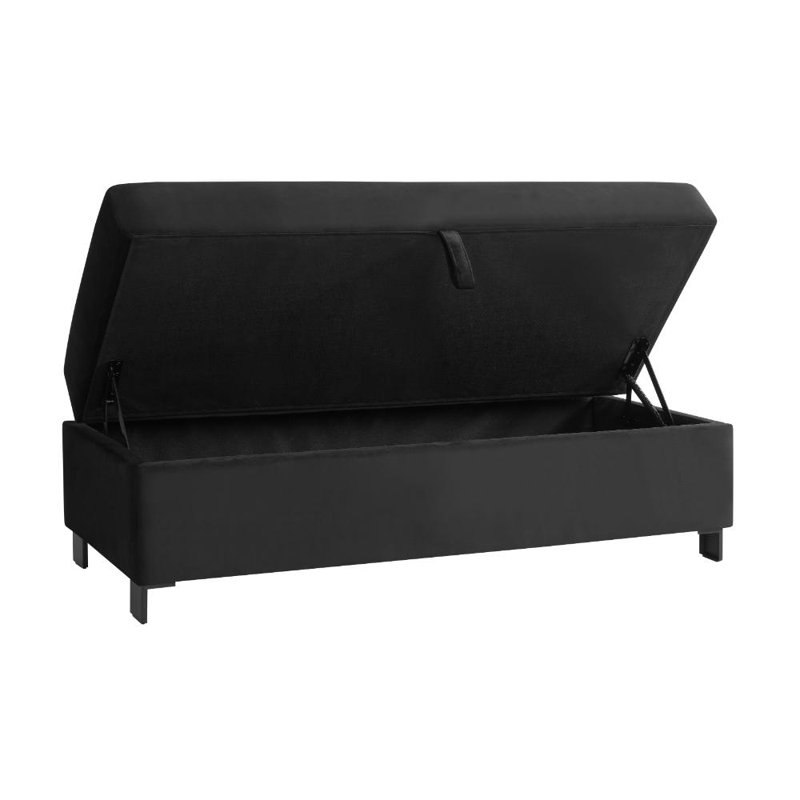 Berdena 5 Seater Corner Sofa , Black Velvet