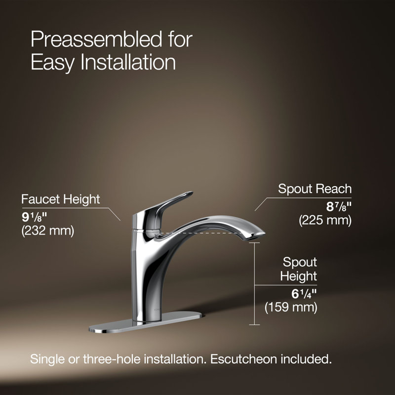 Rival Single-Handle Kitchen Sink Faucet, Polished Chrome