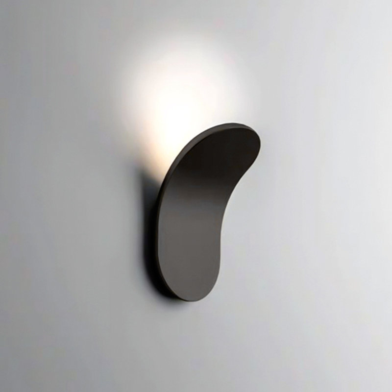 Augustine Minimalist Modern Black LED Wall Light Flush Mounted Sconce