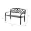  Carennac Scroll Backrest Iron Garden Bench-1185024576