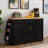 Multi-Functional Storage Sideboard with Hidden Trash Cabinet, Sliding Door Storage, and 3-Tier Spice Rack – Premium Kitchen Island Table for Kitchen, Dining Room, or Entertaining Spaces-834633811