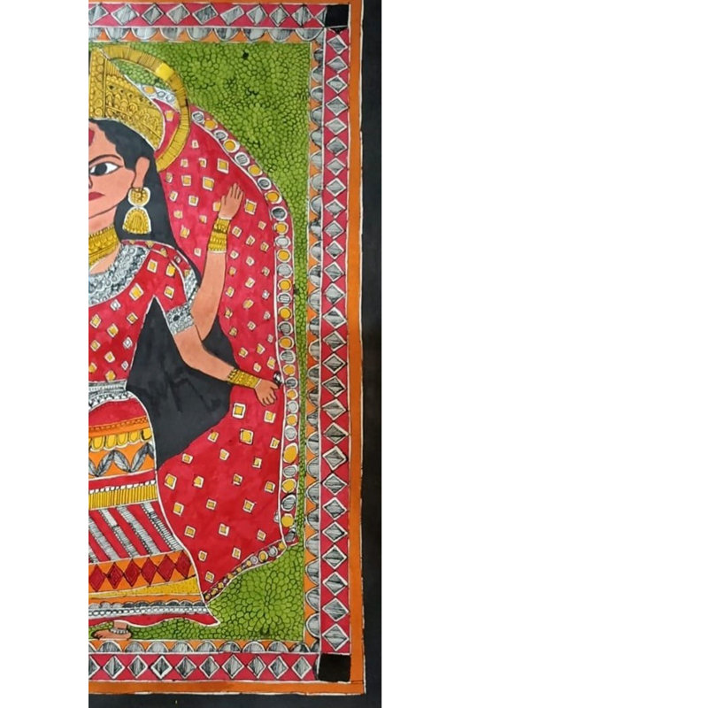 Ardhnarishwar - Lord Shiva et Parvati | Couleur acrylique sur papier fait à la main | Par Annu Kumari