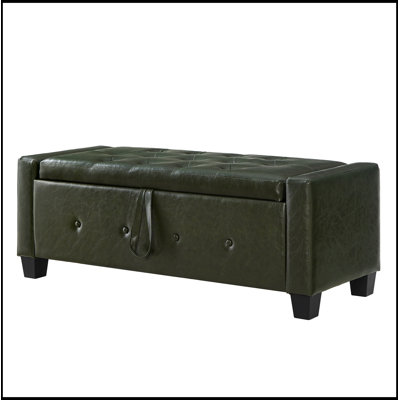 Banc rembourré capitonné avec rangement