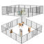 Parc pour chien 32 po pliable robuste - clôture en métal à 16 panneaux avec portes, résistant à la rouille pour l'intérieur / extérieur, le camping-car, la cour et le camping