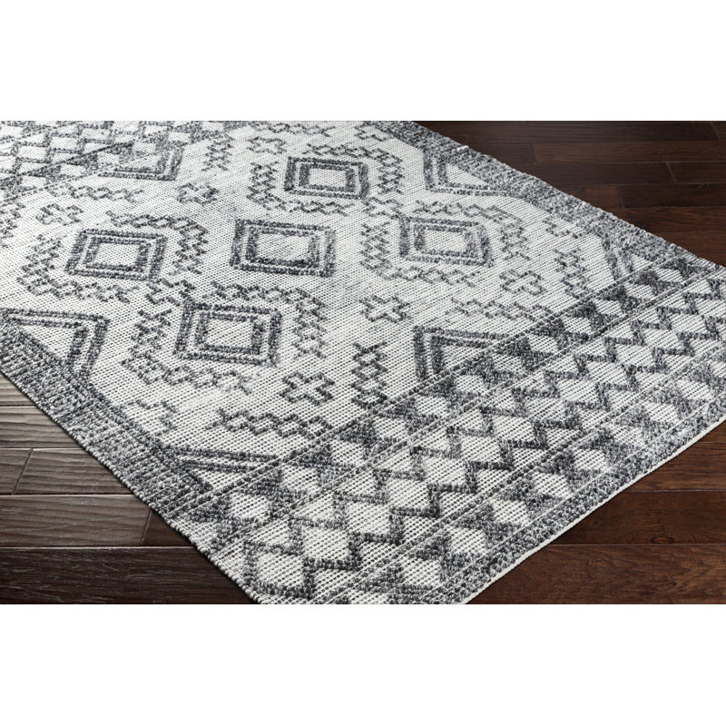 Geometric Area Rug, Dark Gray, Rectangle 9' x 12'