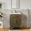 Meuble-lavabo simple 24 po avec plateau en résine, gris