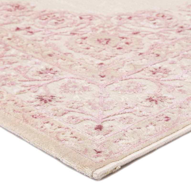 Tapis rose / blanc Jaipur Living Malo, Rectangle 5 pi x 7 pi 6 po