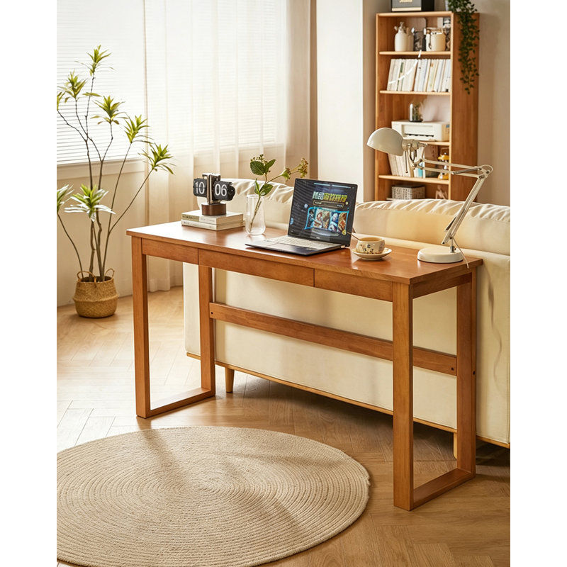 Bureau compact pour la maison avec tiroirs de rangement, 29.53" H x 47.24" W x 15.75" D, Cherry colour