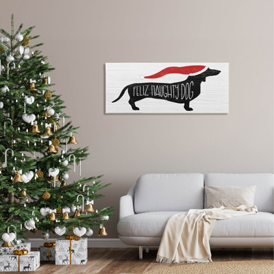Drôle de teckel «Feliz Naughty Dog» par Lil 'Rue