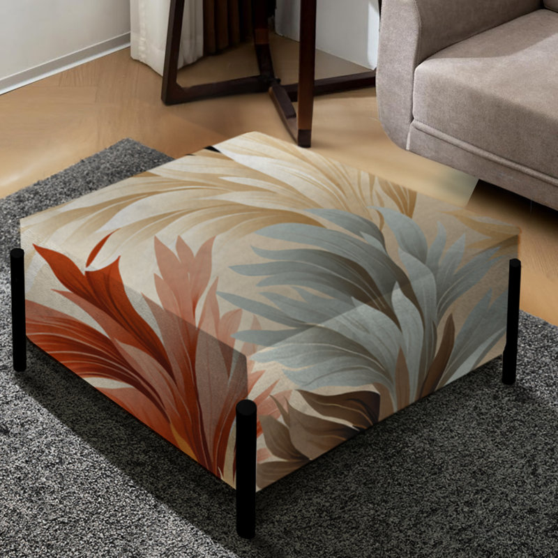 Driftwood Dreams Tropical Motif II - Grand repose-pieds carré tropical