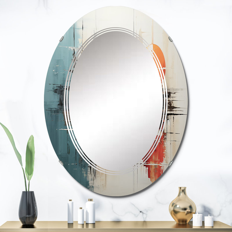Warnfried - Miroir mural moderne ovale, 36 po x 24 po