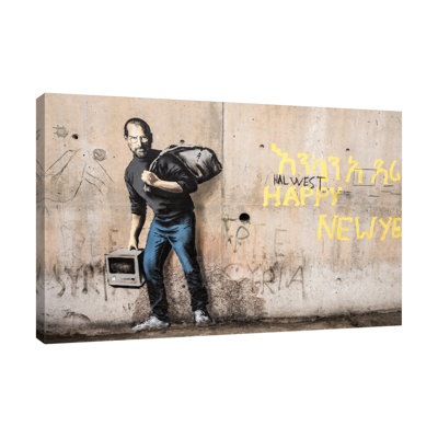 The Son Of A Migrant From Syria by Banksy - Wrapped Canvas Print