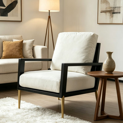 Low Back And Wide Arm Design, Soft Velvet Upholstery, Adjustable Gold Feet, Stable Wood Frame For Home And Commercial Spaces